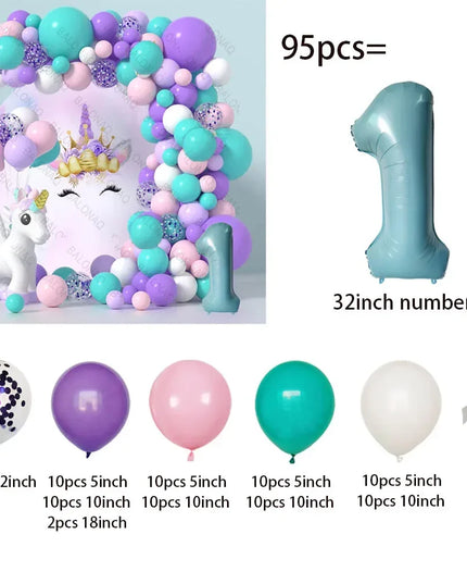 Feiere mit Einhorn Regenbogen Ballons!