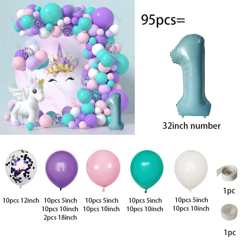 Feiere mit Einhorn Regenbogen Ballons!
