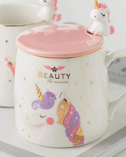 Deine zauberhafte Einhorn Tasse mit Deckel!