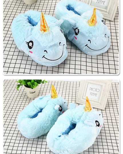 Kuschelige Einhorn Hausschuhe für den Winter