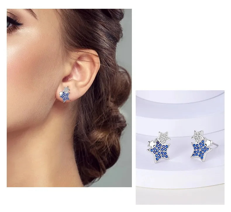 Niedliche Einhorn Ohrringe mit blauen Augen!