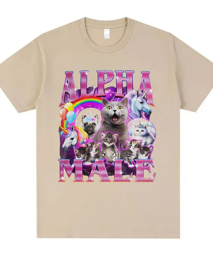 Dein Einhorn T-Shirt: Alpha Cat Meme in Lila!