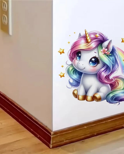 Dein Einhorn Wandtattoo Regenbogen-Zauber!