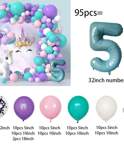 Feiere mit Einhorn Regenbogen Ballons!
