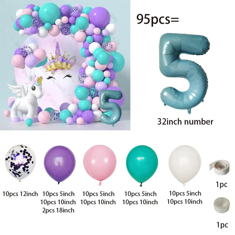 Feiere mit Einhorn Regenbogen Ballons!