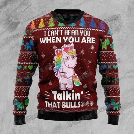 Einhorn Pullover mit Dino-Einhorn-Motiv, das reitet, in 3D-Druck für Herren und Damen, perfekt für den Winter