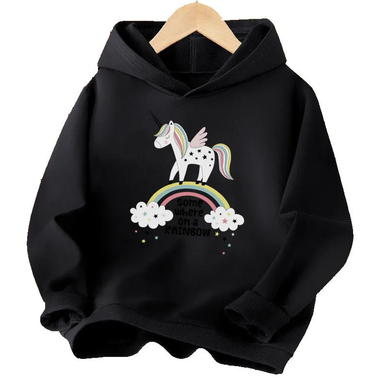 Dein cooler Cartoon Einhorn Hoodie Grau