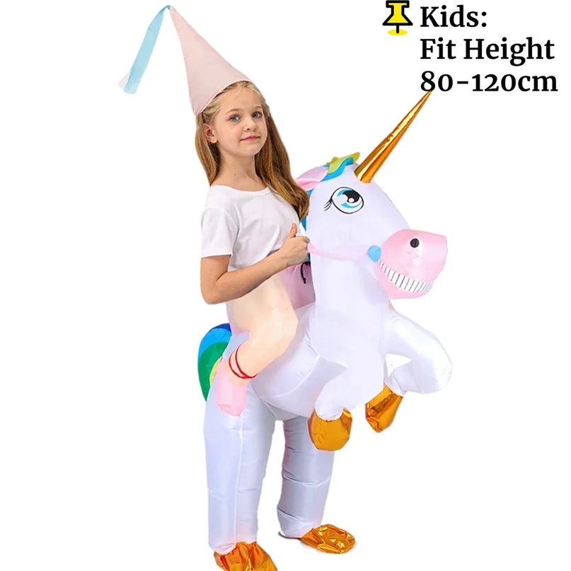 Flieg mit mir! Aufblasbares Einhorn Kostuem