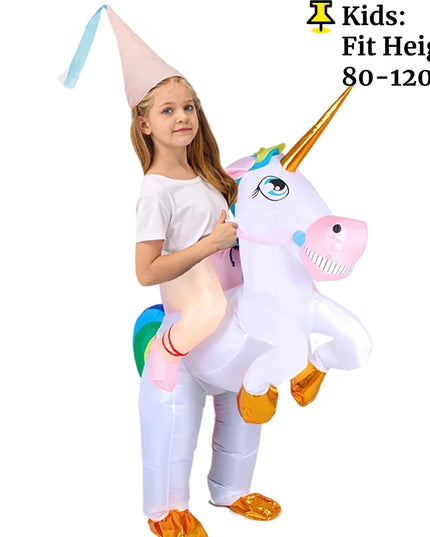 Buntes Aufblasbares Einhorn Kostuem Pegasus fuer Kinder, ideal fuer Kindergeburtstage und Halloween