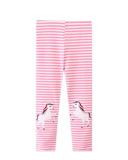 Deine gestreifte Einhorn Leggings zum