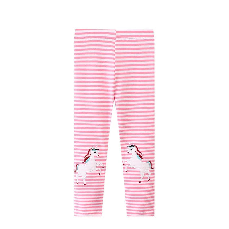 Deine gestreifte Einhorn Leggings zum
