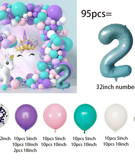 Feiere mit Einhorn Regenbogen Ballons!