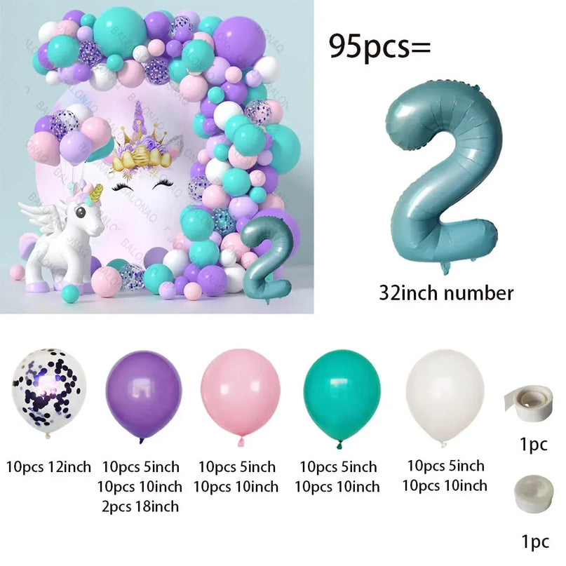 Feiere mit Einhorn Regenbogen Ballons!