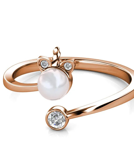 Glänzender Einhorn Ring mit Kristallen