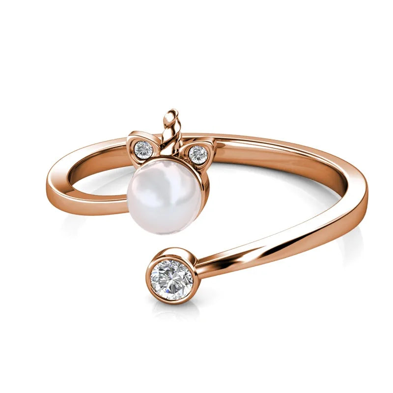 Glänzender Einhorn Ring mit Kristallen