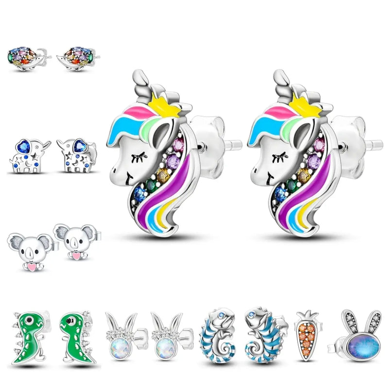 Süße Einhorn Ohrstecker aus 925 Silber