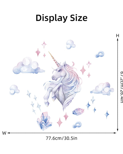 Dein Einhorn Wandtattoo mit Wolken &