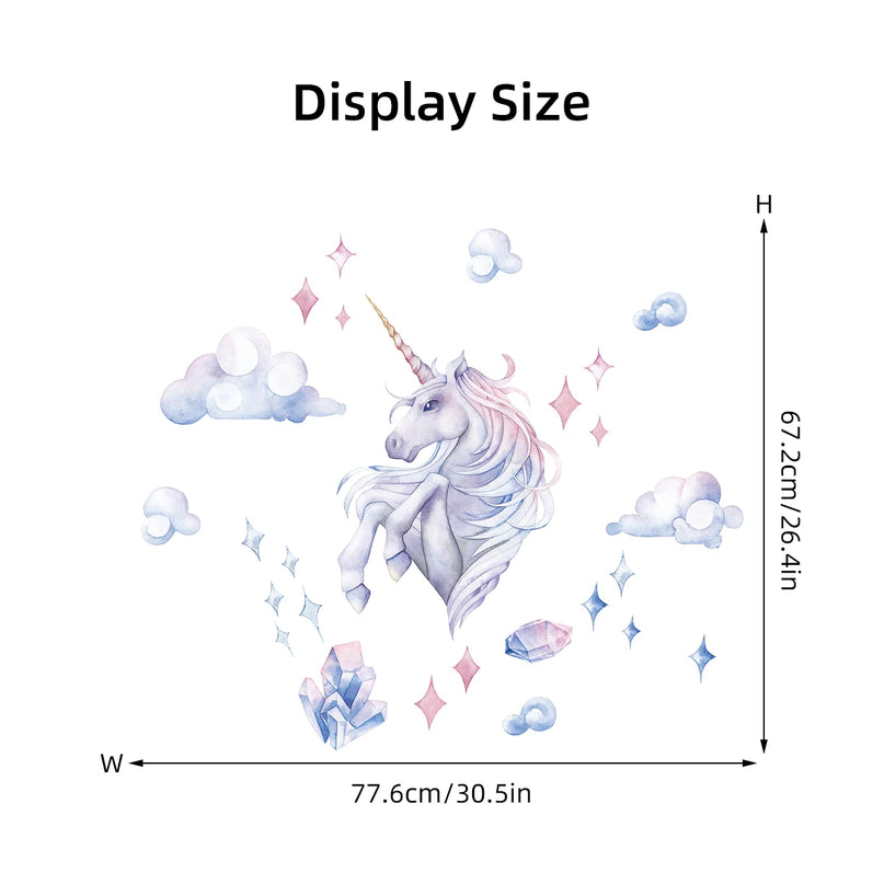 Dein Einhorn Wandtattoo mit Wolken &