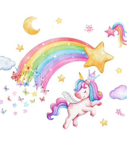 Dein Einhorn Regenbogen Wandtattoo –