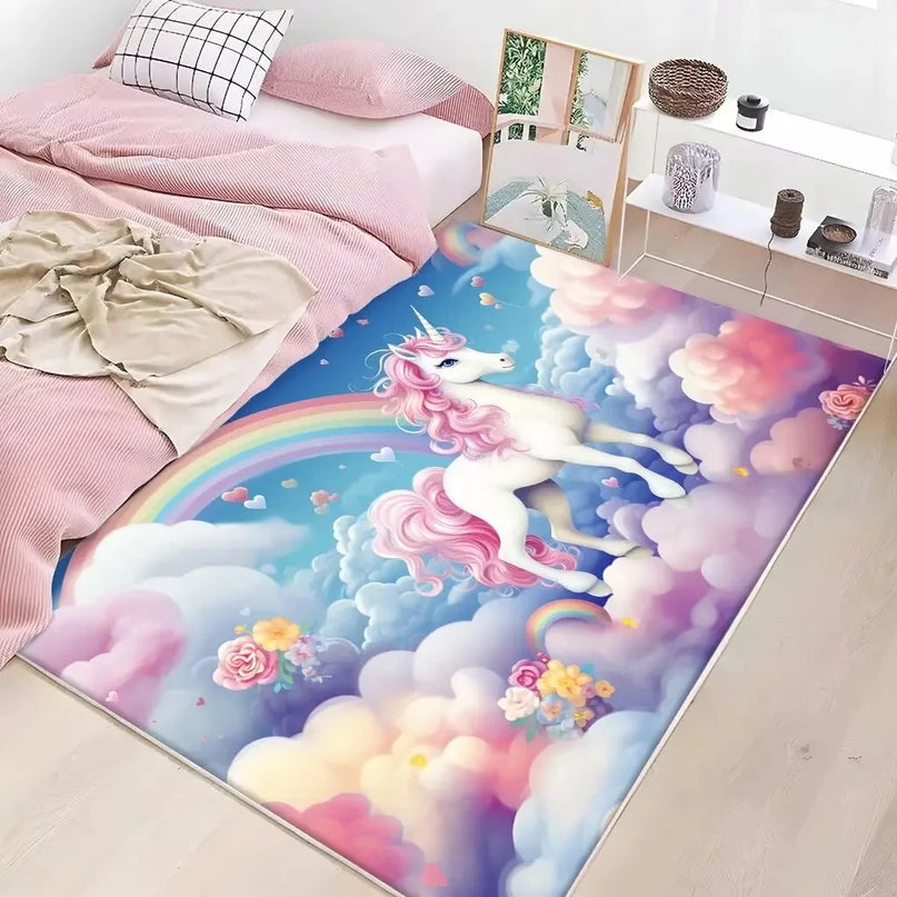 Dein niedlicher Einhorn Teppich in Pink!
