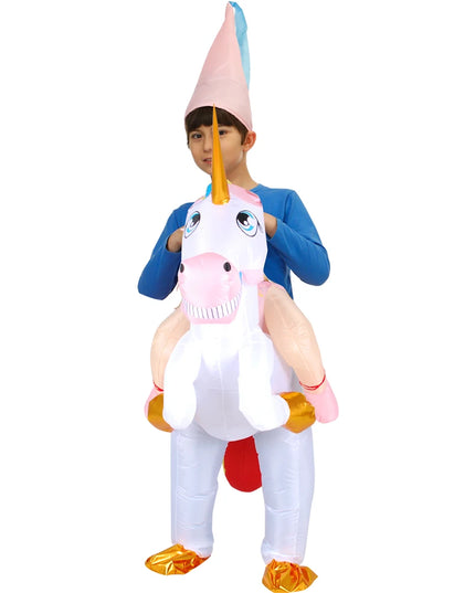 Dein buntes Aufblasbares Einhorn Kostuem!