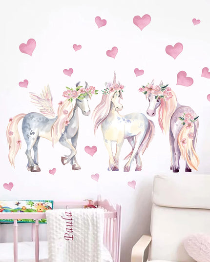 Dein Einhorn Wandtattoo mit Wolken &