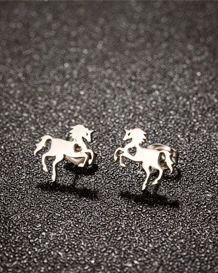 Goldene Einhorn Ohrringe Dino – Funkelnder