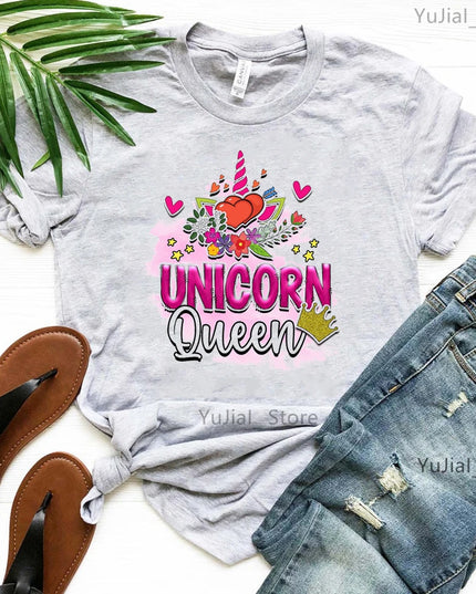 Dein magisches Einhorn T-Shirt mit Blumen!