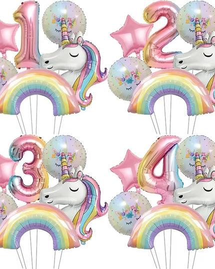 Dein strahlender Einhorn Regenbogen Ballon!