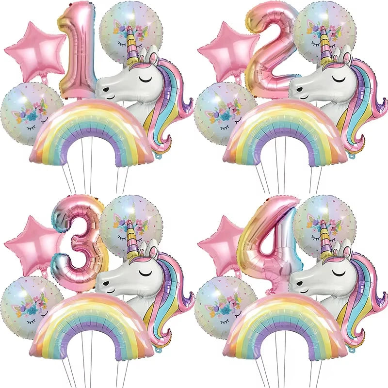 Dein strahlender Einhorn Regenbogen Ballon!