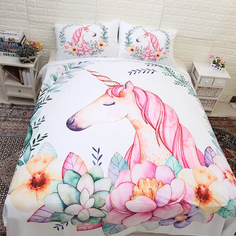 Deine Süße 3D Einhorn Bettwäsche