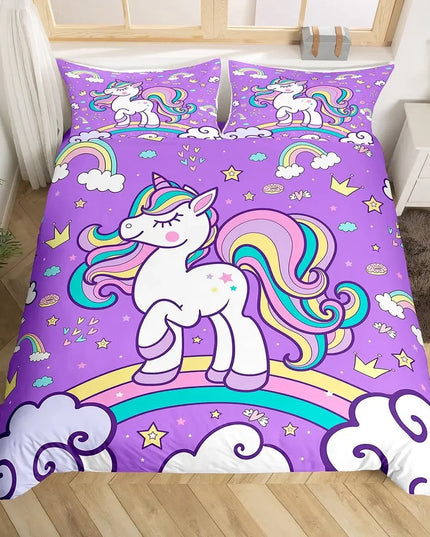 Deine Einhorn Bettwäsche für lila