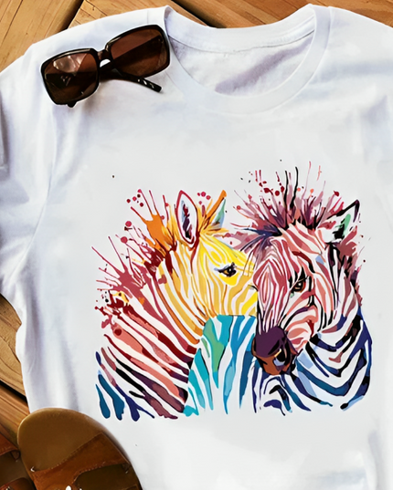 Frau Einhorn Zebra T-shirt