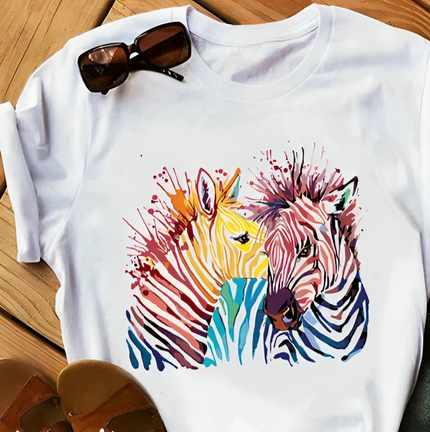 Frau Einhorn Zebra T-shirt