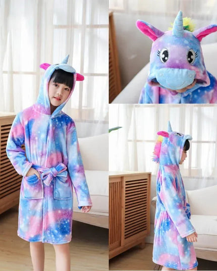 Einhorn Bademantel Kinder Frottee