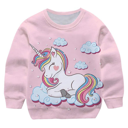 Damen Einhorn Pullover Regenbogen Rosa