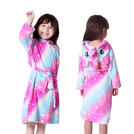 Einhorn Bademantel Gestreift
