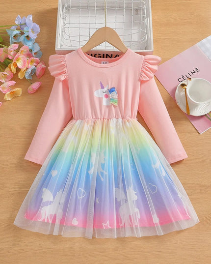 Einhorn Baumwollkleid für Mädchen