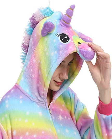 Mehrfarbiger Einhorn-Overall Erwachsene