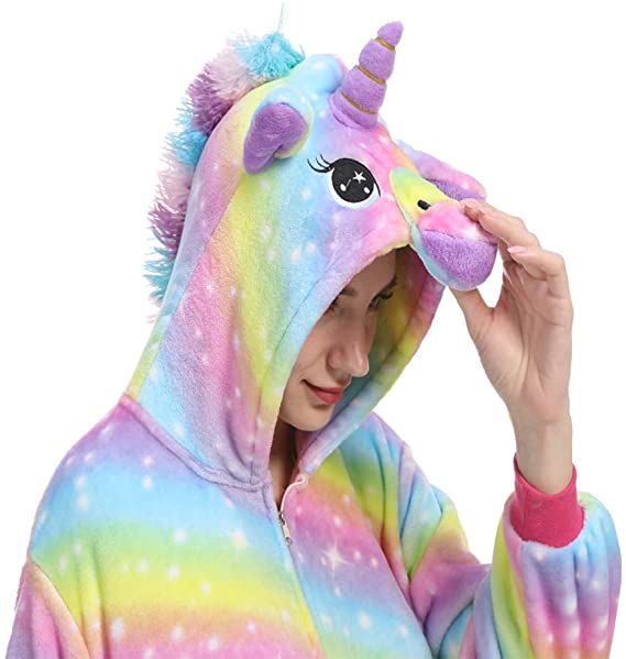 Mehrfarbiger Einhorn-Overall Erwachsene