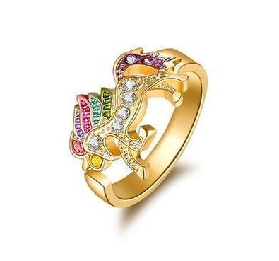 Goldener Einhorn Mädchen Ring