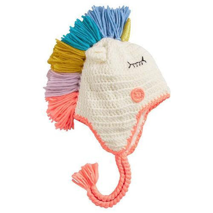 Einhorn Beanie Baby Mütze stricken Multicolor