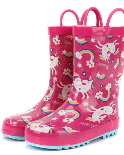 Regenstiefel Einhorn Regenbogen