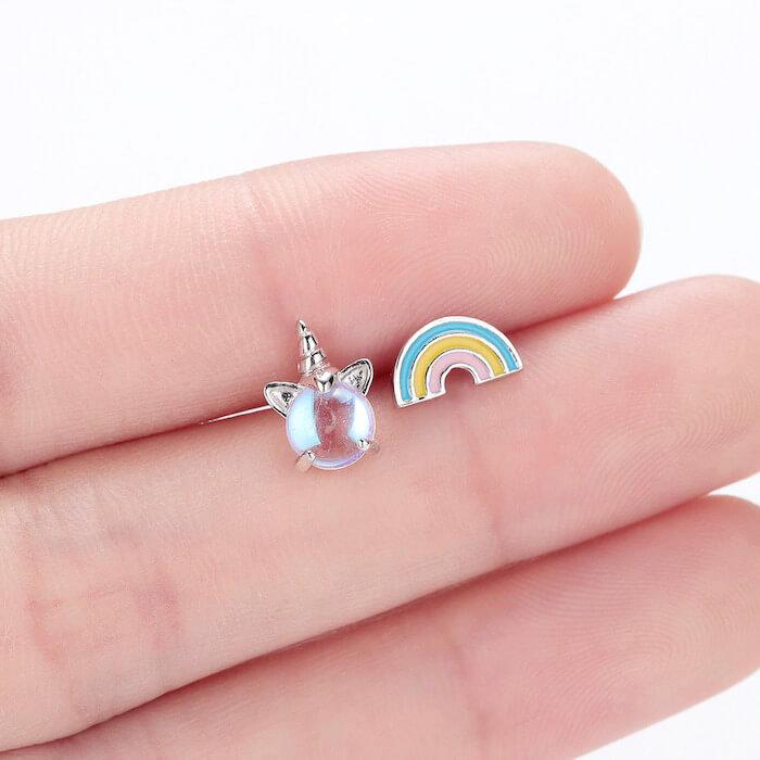 Einhorn Ohrringe Regenbogen