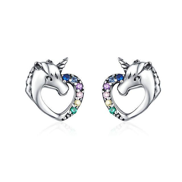 Einhorn Ohrringe Silber