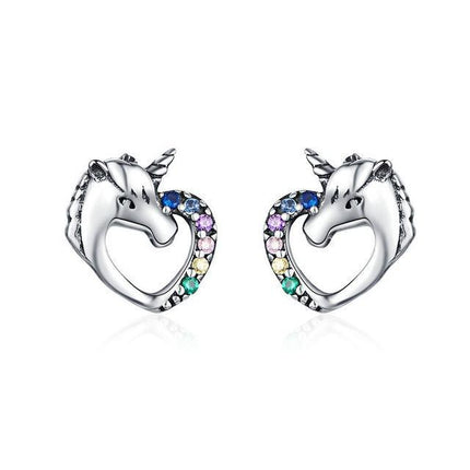 Einhorn Ohrringe Silber