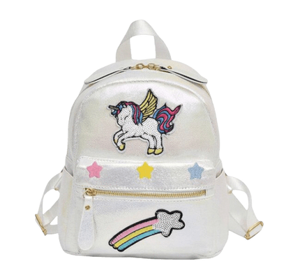 Weißes Einhorn Glitter Rucksack