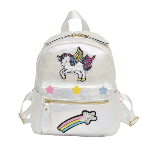 Weißes Einhorn Glitter Rucksack