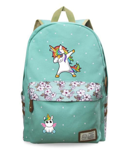 Einhorn Rucksack Tupfer Grün Kind