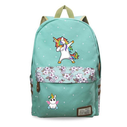 Einhorn Rucksack Tupfer Grün Kind